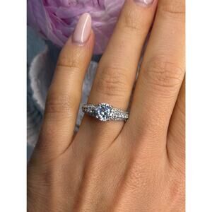 GOC 925 Sterling Silver tcw 1.60 Cz Ring Size 7